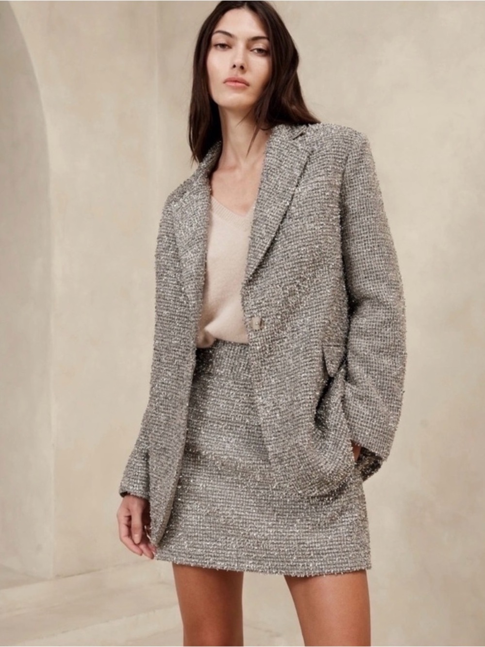 NWT - Banana Republic Coleta Tinsel Tweed Blazer